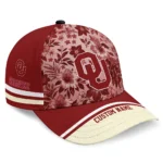 oklahoma-sooners-cap-personalized-tropical-floral-crimson-best-selling.webp