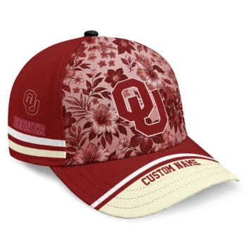 Oklahoma Sooners Cap - Personalized Tropical Floral Crimson