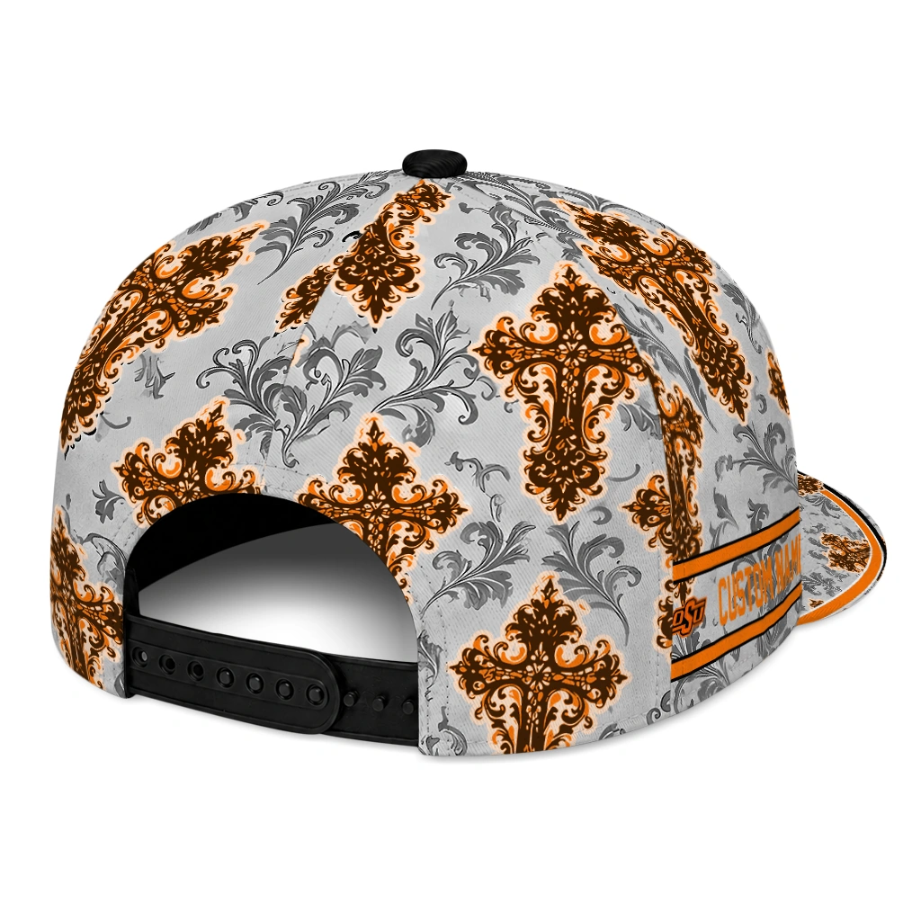oklahoma-state-cowboys-cap-customized-damask-pattern-orange-white-fashion-forward.webp