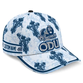 Old Dominion Monarchs Cap - Personalized Damask Pattern Blue White