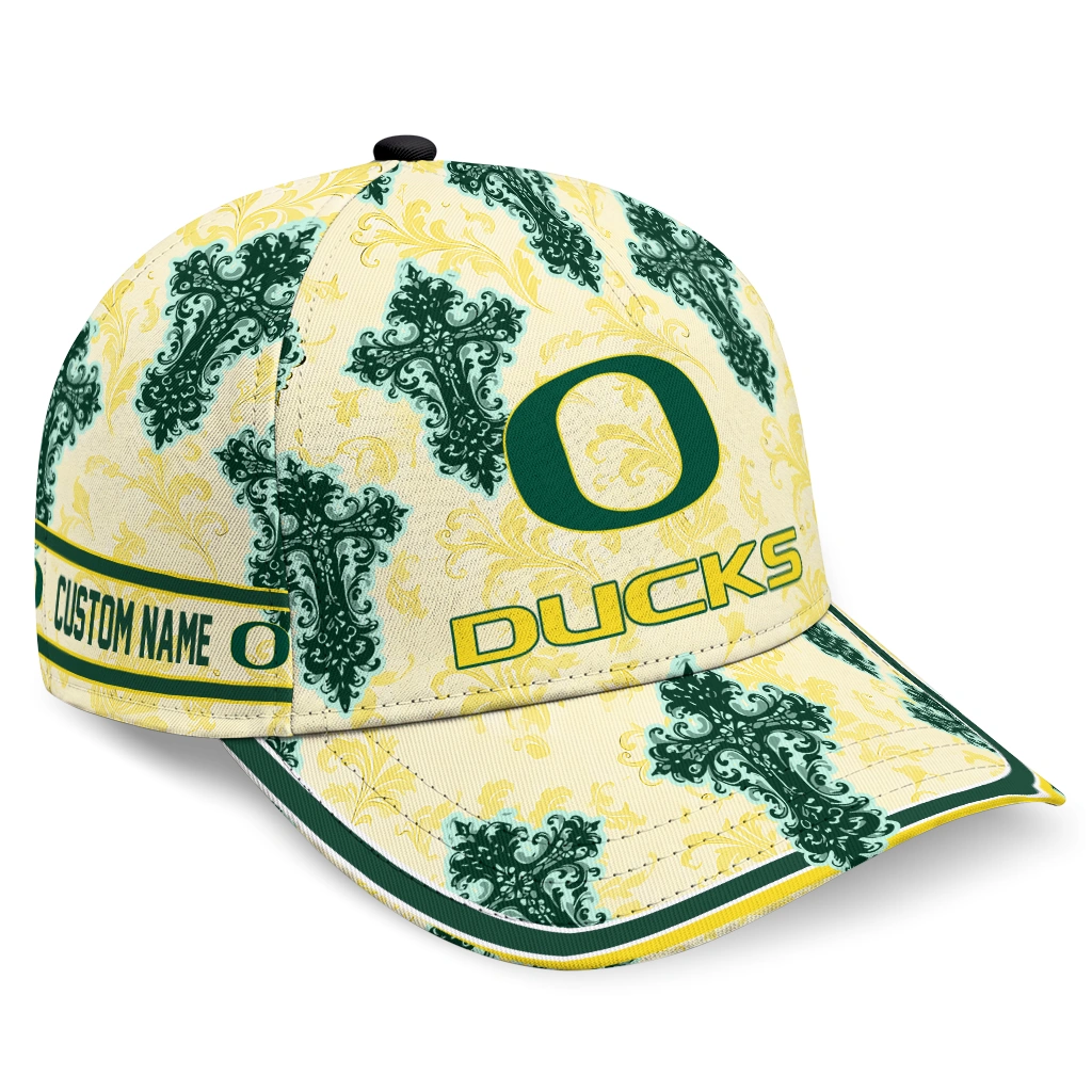 oregon-ducks-cap-custom-damask-pattern-green-white-best-selling.webp oregon ducks cap custom damask pattern green white best selling
