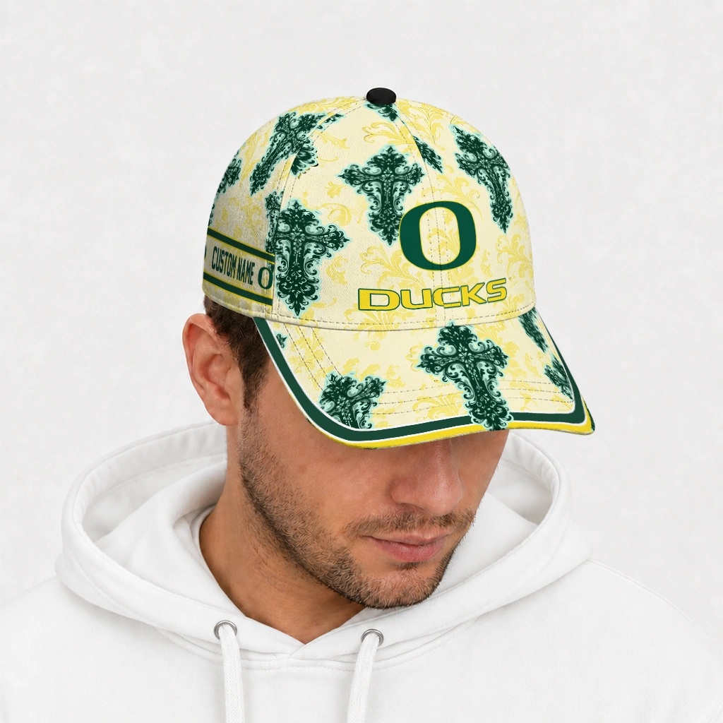 oregon-ducks-cap-custom-damask-pattern-green-white-new-arrival.webp