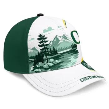 Oregon Ducks Cap - Custom Flat Illustration Green White