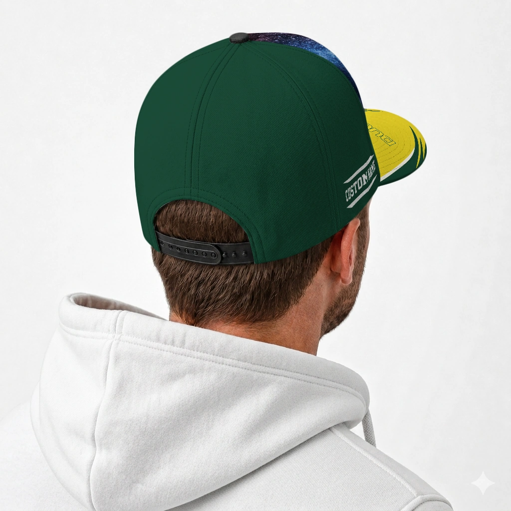 oregon-ducks-cap-custom-galaxy-nebula-green-latest-model.webp