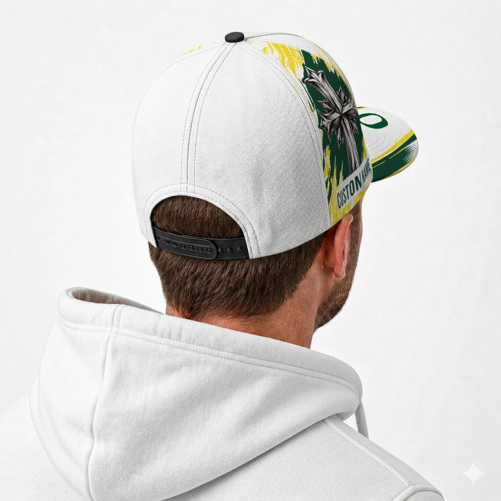 oregon-ducks-cap-custom-grunge-cross-green-white-latest-model.webp
