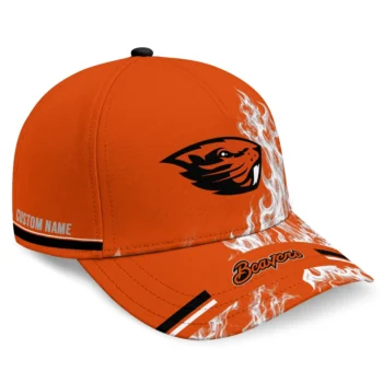 Oregon State Beavers Cap - Customized Smoke Flames Orange
