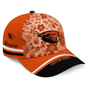 Oregon State Beavers Cap - Customized Tropical Floral Orange