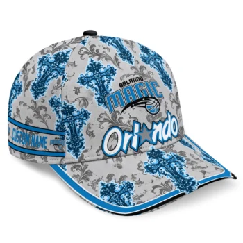 Orlando Magic Cap - Custom Damask Pattern Blue White