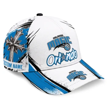 Orlando Magic Cap - Customized Grunge Cross Blue White