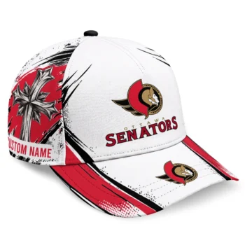 Ottawa Senators Cap - Custom Grunge Cross Red White