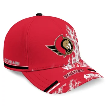Ottawa Senators Cap - Personalized Smoke Flames Red