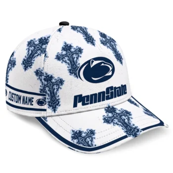 Penn State Nittany Lions Cap - Customized Damask Pattern Blue White