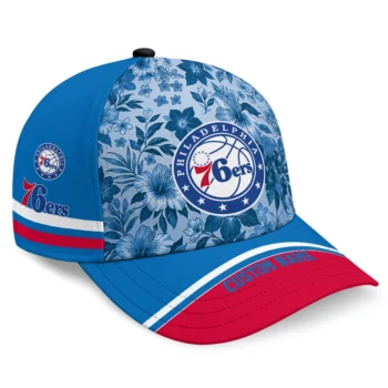 Philadelphia 76ers Cap - Custom Tropical Floral Blue