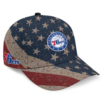 Philadelphia 76ers Cap - Customized Distressed Stars Navy