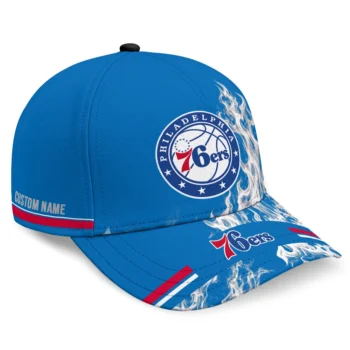 Philadelphia 76ers Cap - Customized Smoke Flames Blue