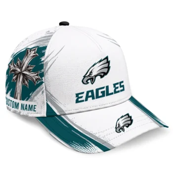 Philadelphia Eagles Cap - Custom Grunge Cross Green White