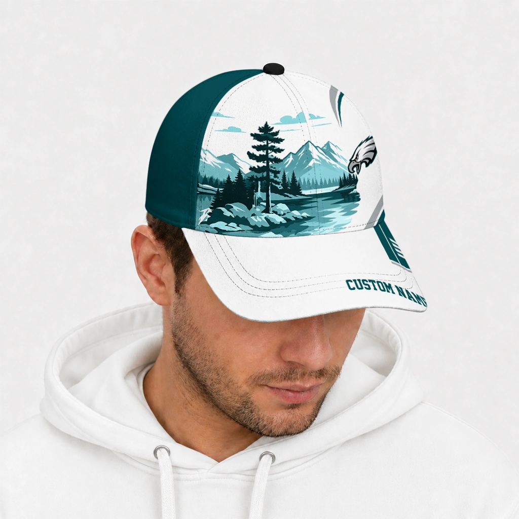 philadelphia-eagles-cap-personalized-flat-illustration-green-white-new-arrival.webp