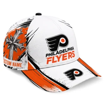 Philadelphia Flyers Cap - Customized Grunge Cross Orange White