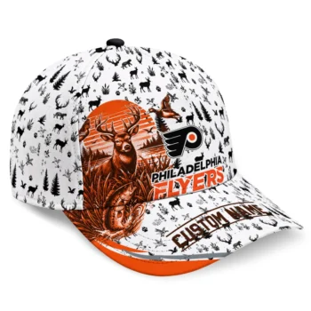 Philadelphia Flyers Cap - Customized Toile Pattern Orange White
