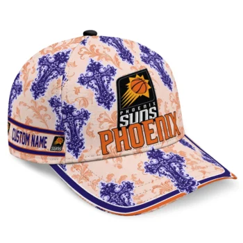 Phoenix Suns Cap - Personalized Damask Pattern Purple White