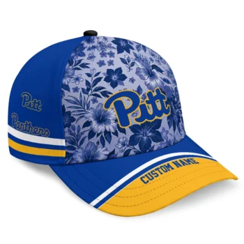 Pittsburgh Panthers Cap - Customized Tropical Floral Royal Blue