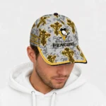 pittsburgh-penguins-cap-customized-damask-pattern-yellow-white-best-selling.webp