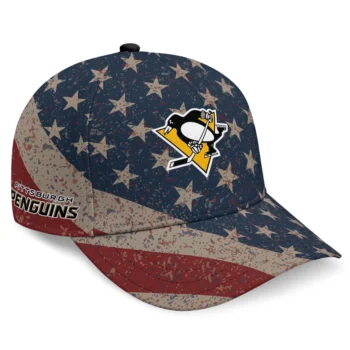 Pittsburgh Penguins Cap - Customized Distressed Stars Navy
