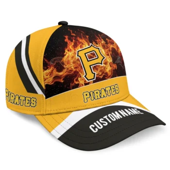 Pittsburgh Pirates Cap - Custom Blazing Fire Black