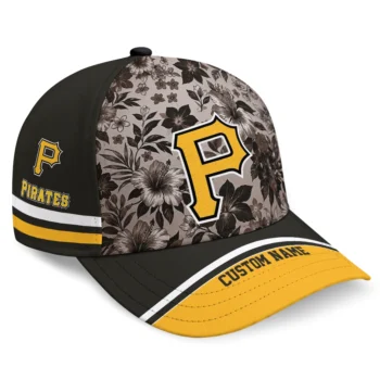 Pittsburgh Pirates Cap - Custom Tropical Floral Black