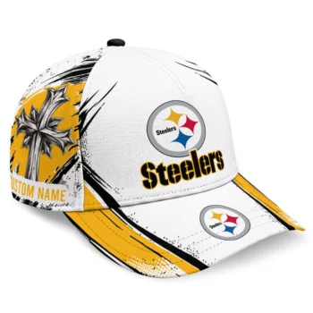 Pittsburgh Steelers Cap - Customized Grunge Cross Gold White