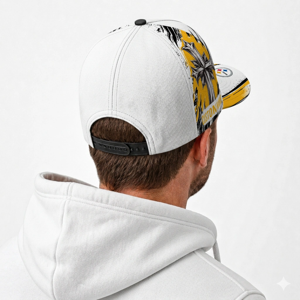 pittsburgh-steelers-cap-customized-grunge-cross-gold-white-latest-model.webp