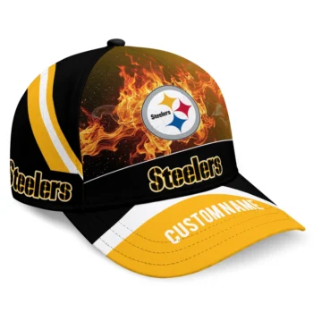 Pittsburgh Steelers Cap - Personalized Blazing Fire Gold
