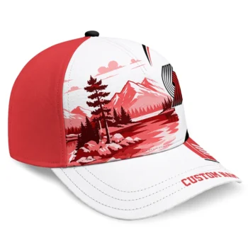 Portland Trail Blazers Cap - Custom Flat Illustration Red White