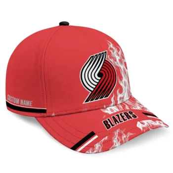 Portland Trail Blazers Cap - Custom Smoke Flames Red