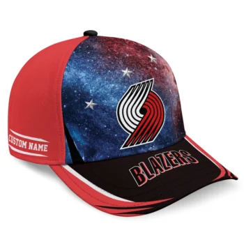 Portland Trail Blazers Cap - Customized Galaxy Nebula Red
