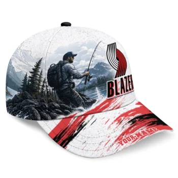 Portland Trail Blazers Cap - Customized Photo Realistic Red White