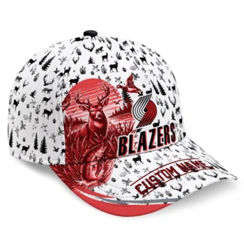 Portland Trail Blazers Cap - Customized Toile Pattern Red White