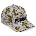 purdue-boilermakers-cap-personalized-damask-pattern-gold-white-best-selling.webp