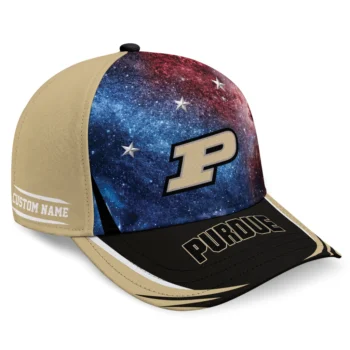 Purdue Boilermakers Cap - Personalized Galaxy Nebula Gold
