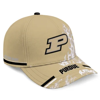 Purdue Boilermakers Cap - Personalized Smoke Flames Gold