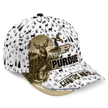Purdue Boilermakers Cap - Personalized Toile Pattern Gold White