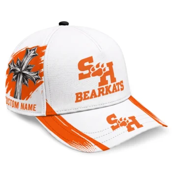 Sam Houston Bearkats Cap - Custom Grunge Cross Orange White