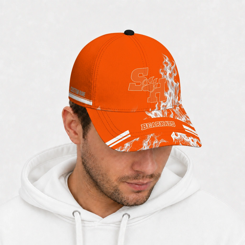 sam-houston-bearkats-cap-custom-smoke-flames-orange-new-arrival.webp
