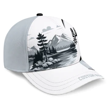 San Antonio Spurs Cap - Personalized Flat Illustration Silver White