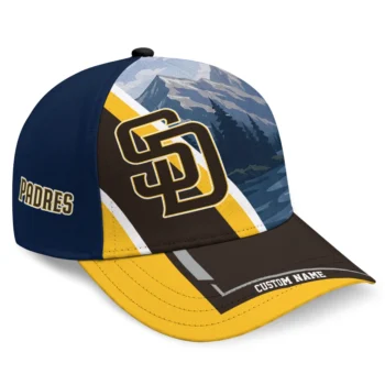 San Diego Padres Cap - Customized Diagonal Slash Brown