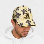 san-diego-padres-cap-personalized-damask-pattern-brown-white-best-selling.webp