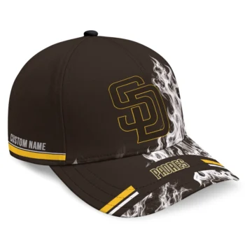 San Diego Padres Cap - Personalized Smoke Flames Brown