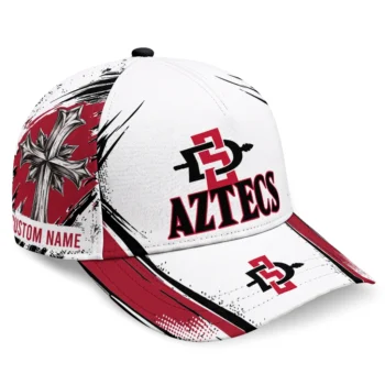 San Diego State Aztecs Cap - Custom Grunge Cross Red White