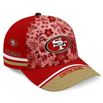 San Francisco 49ers Cap - Custom Tropical Floral Red