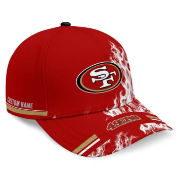San Francisco 49ers Cap - Customized Smoke Flames Red